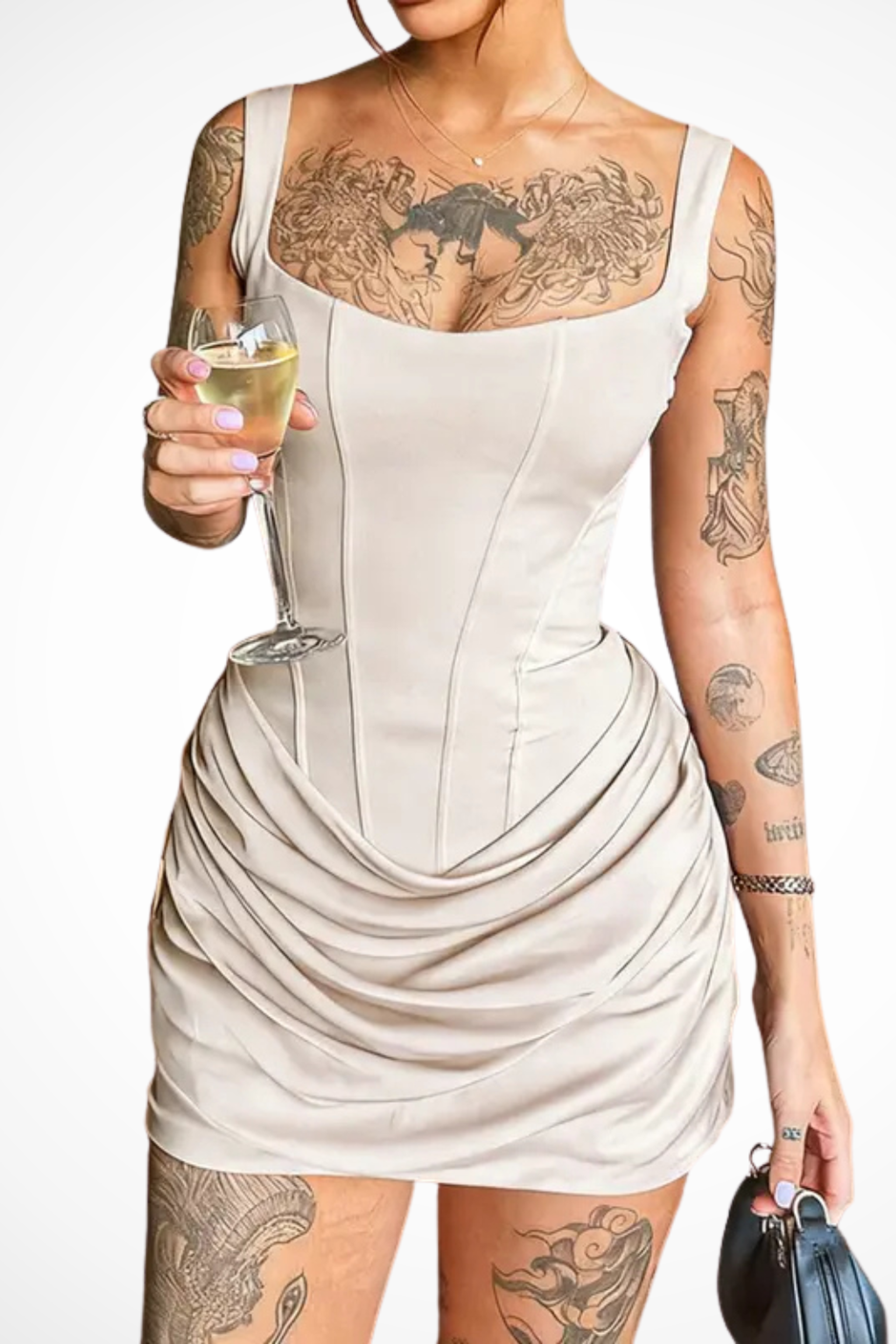 Vivienne Cord | Women's Square Neck Corset Mini Dress