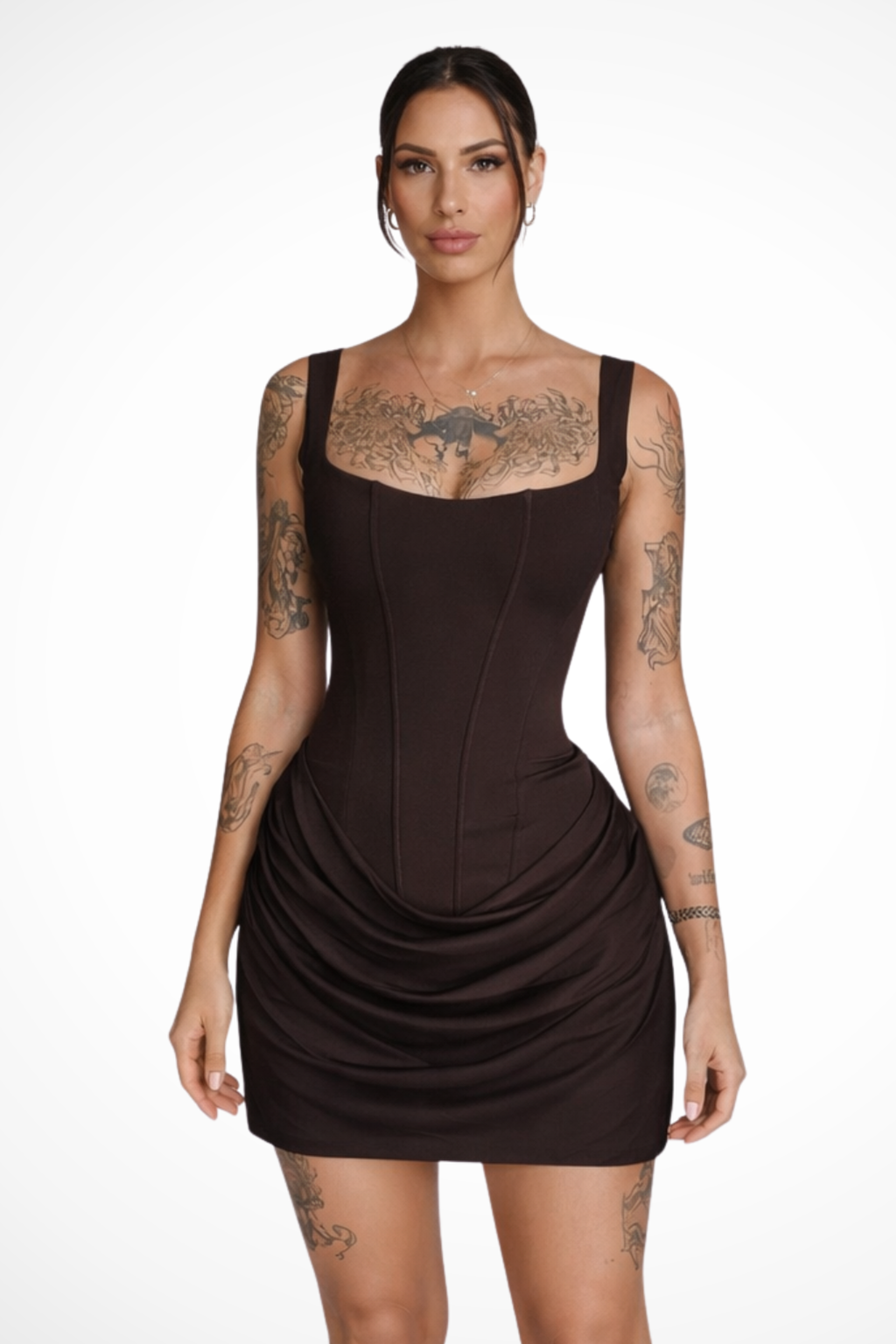 Vivienne Cord | Women's Square Neck Corset Mini Dress