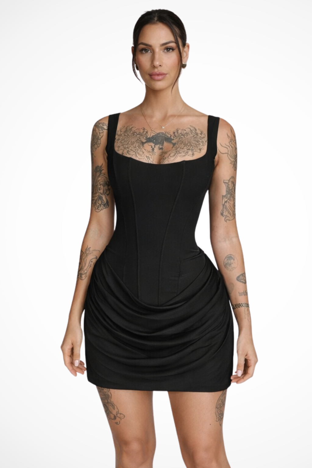 Vivienne Cord | Women's Square Neck Corset Mini Dress