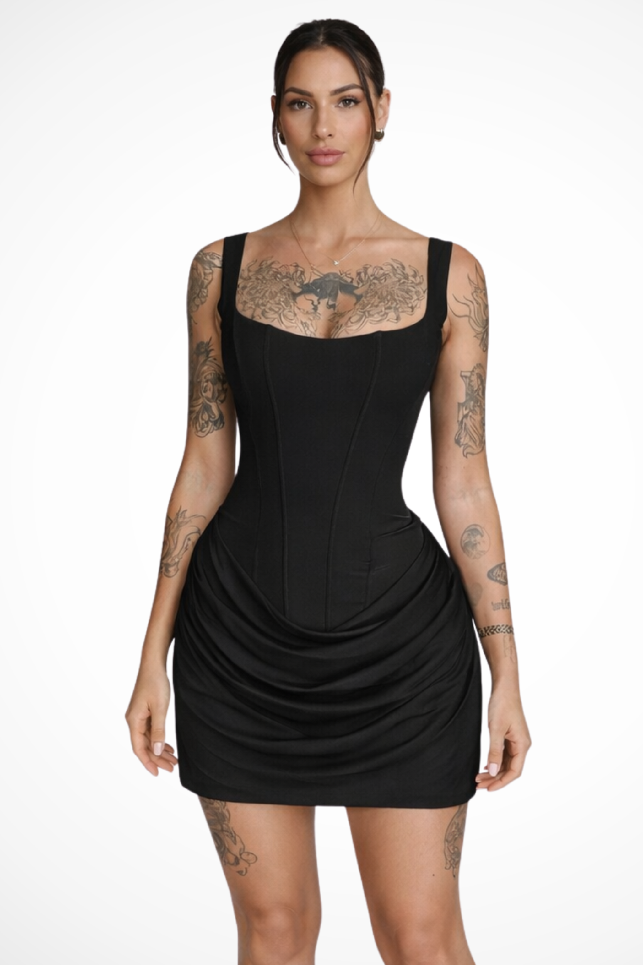 Vivienne Cord | Women's Square Neck Corset Mini Dress