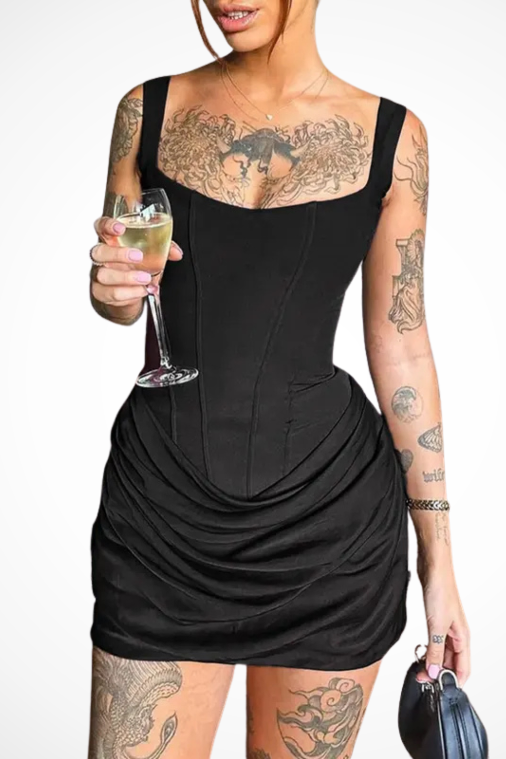 Vivienne Cord | Women's Square Neck Corset Mini Dress
