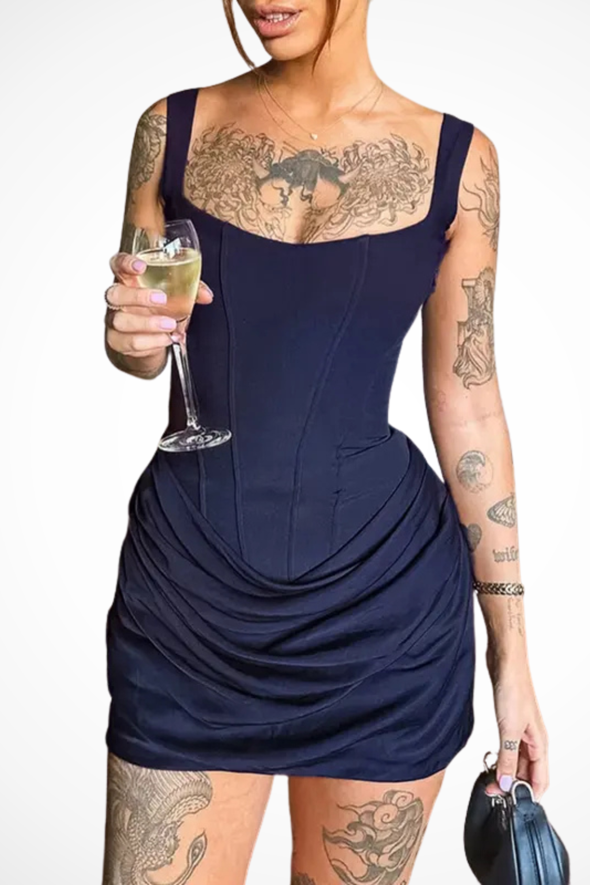 Vivienne Cord | Women's Square Neck Corset Mini Dress